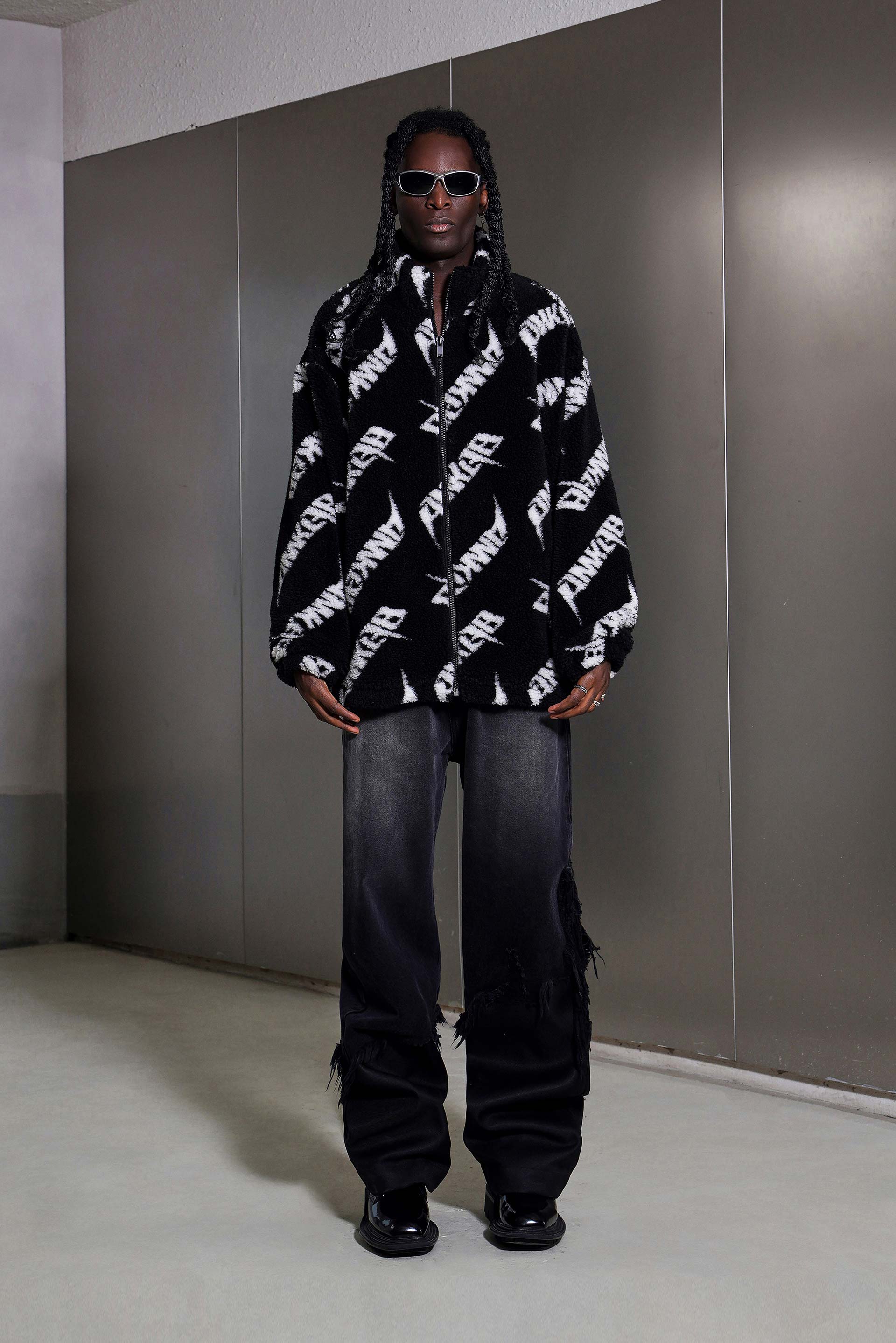 LAMB HAIR LOGO JACQUARD COAT(men)